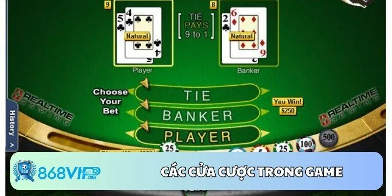 Các cửa cược trong game