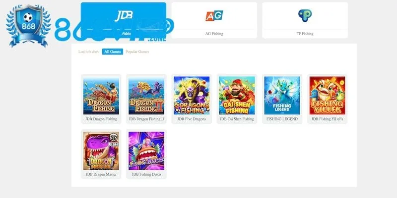 Nhiều trò chơi thú vị tại bắn cá 868Vip JDB