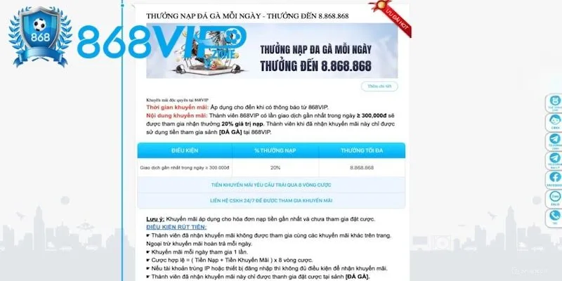 Trang đá gà 868Vip nhiều hoạt động hay